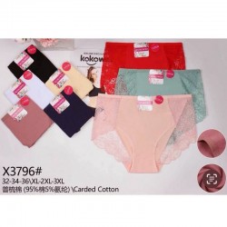 Труси жіночі Батал 12 шт (1-3XL) рубчик KiE_X3796