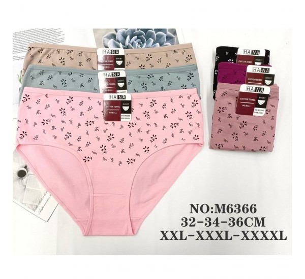 Труси жіночі 12 шт (2-4XL) коттон KiE_M6366