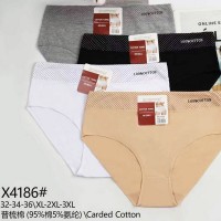 Труси жіночі батал 12 шт (1-3XL) коттон KiE_X4186