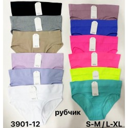 Трусы женские 12 шт (S-XL) рубчик KiE_3901-12