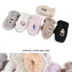 Варежки детские 12 шт (7-10 лет) мех LeR_L9-06