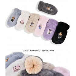 Варежки детские 12 шт (7-10 лет) мех LeR_L3-06