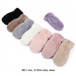 Рукавиці жіночі 12 шт (універсальний) норка/хутро LeR_M2-1