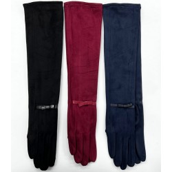 Перчатки женские, 10 шт (6,5-8,5 р) замш/плюш LeR_JPCKb