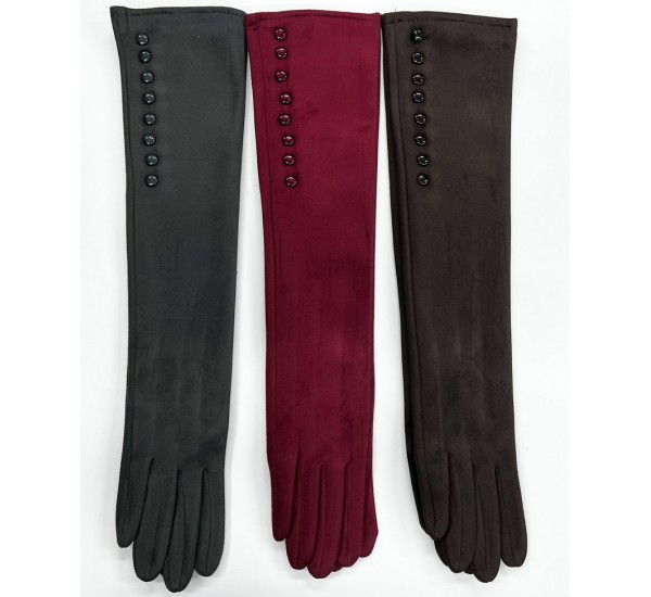 Перчатки женские, 10 шт (6,5-8,5 р) замш/плюш LeR_JPCKc