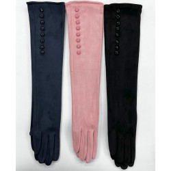 Перчатки женские, 10 шт (6,5-8,5 р) замш/плюш LeR_JPCKd