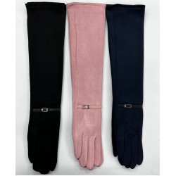 Перчатки женские, 10 шт (6,5-8,5 р) замш/плюш LeR_JPCKe