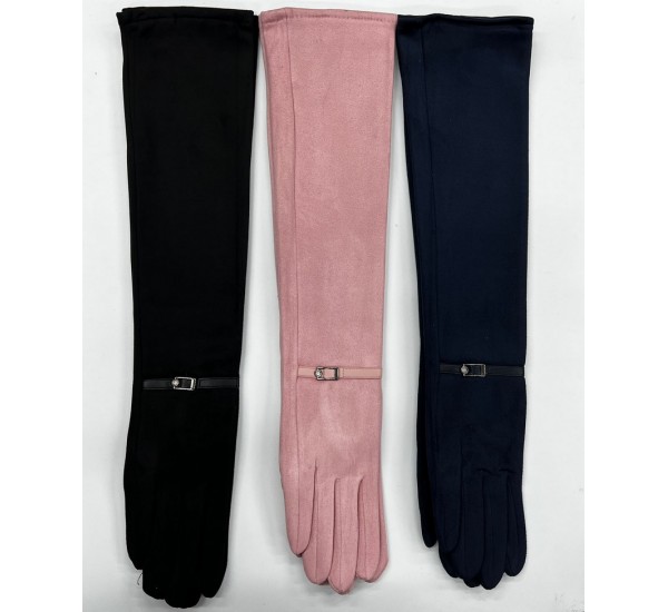 Перчатки женские, 10 шт (6,5-8,5 р) замш/плюш LeR_JPCKe