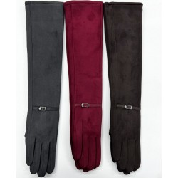 Перчатки женские, 10 шт (6,5-8,5 р) замш/плюш LeR_JPCKh