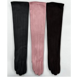 Перчатки женские, 10 шт (6,5-8,5 р) замш/плюш LeR_JPCKk