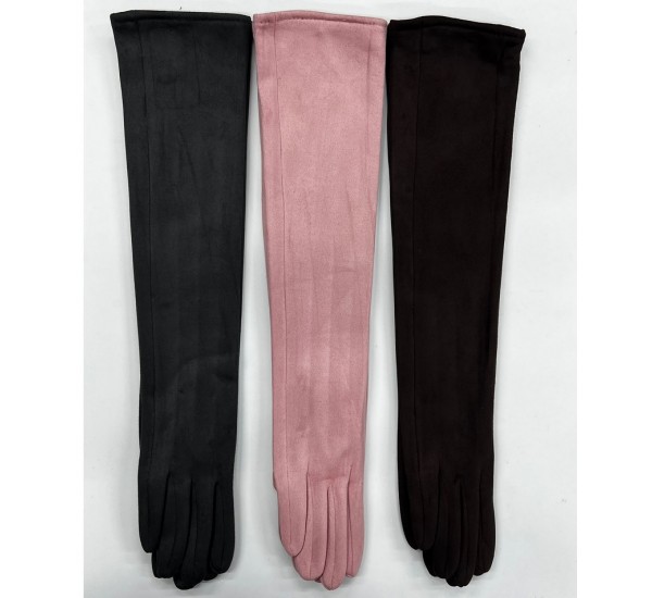 Перчатки женские, 10 шт (6,5-8,5 р) замш/плюш LeR_JPCKk