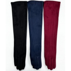 Перчатки женские, 10 шт (6,5-8,5 р) замш/плюш LeR_JPCKm