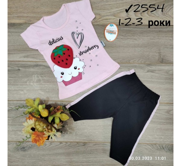 Костюм для девочек 3 шт коттон (1-3 года) MiLi_2554a