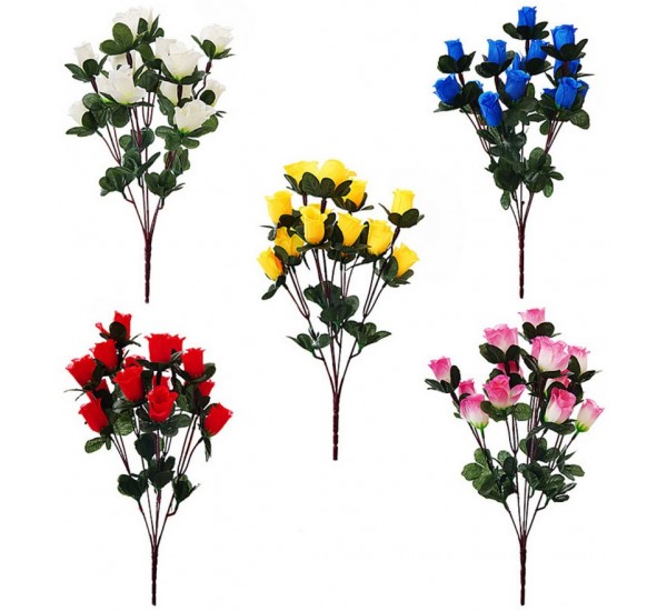 Букет розы в бутоне искусственный, 24 штуки RuS_A53_M-4/5