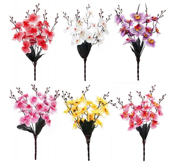 Букет орхидеи искусственный, 12 штук RuS_A57_M-22/5