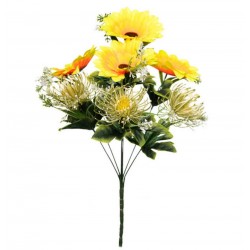 Букет подсолнуха искусственный, 15 штук RuS_B32_A-570