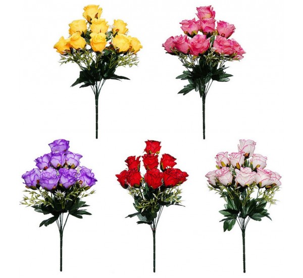 Букет розы бутон искусственный, 7 штук RuS_B35_A-573