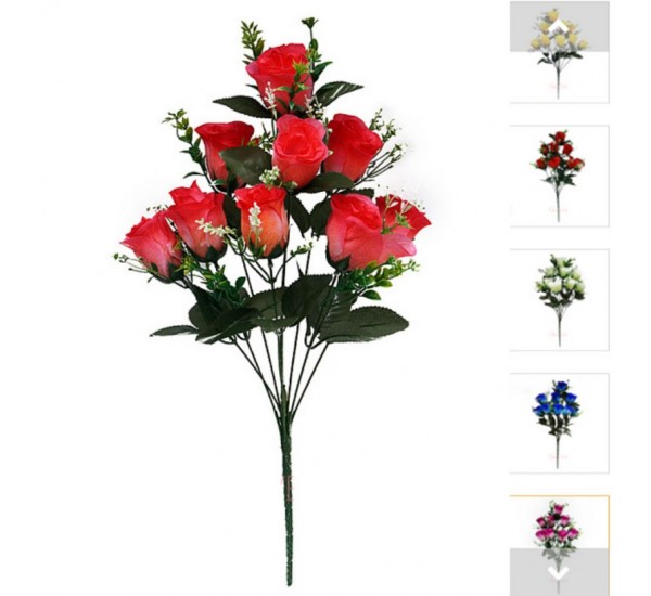 Букет роз в бутоне искусственный, 12 штук RuS_B36_C-63/9