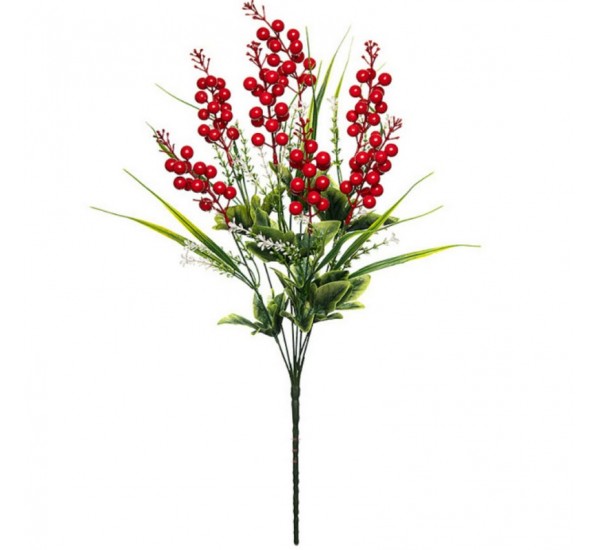 Букет с ягод с листиками, 6 штук RuS_B70_E-9247