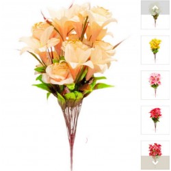 Букет роза с лилией искусственный, 6 штук RuS_B142/18