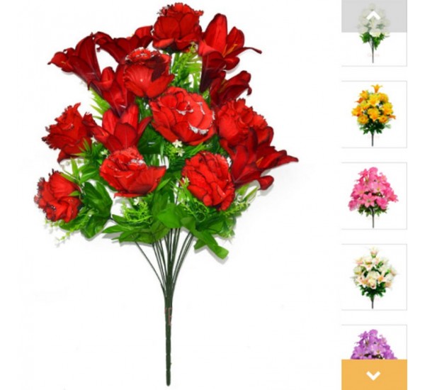 Букет розы с лилией, 6 штук RuS_B119_C-173/16