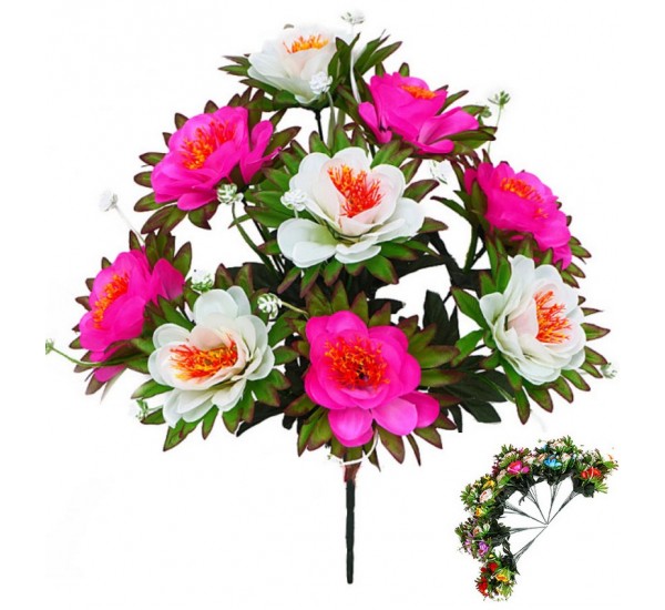 Букет пионов искусственный, 5 штук RuS_B131_A-514/10