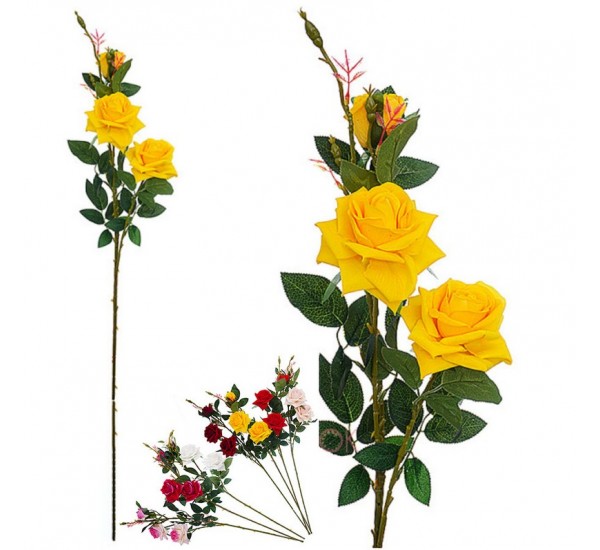 Ветка розы бархатная, 7 штук RuS_C12_R-53