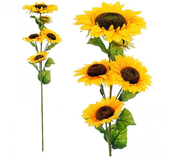 Ветка подсолнуха искусственная, 4 штуки RuS_C20_SV5