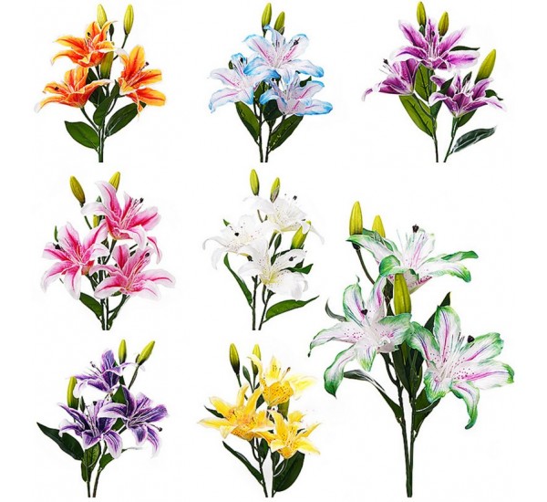 Ветка лилии искусственная, 10 штук RuS_C42_Z-02-L