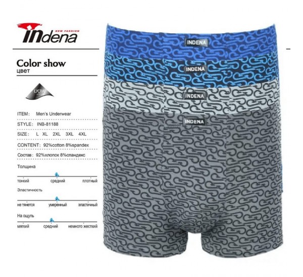 Труси чоловічі INDENA 12 шт (L-4XL) коттон RZ6000_81188