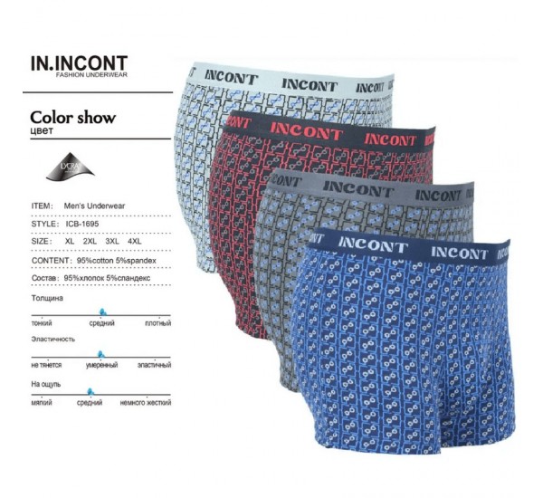 Труси чоловічі IN.INCONT 12 шт (1-4XL) коттон RZ6000_1695