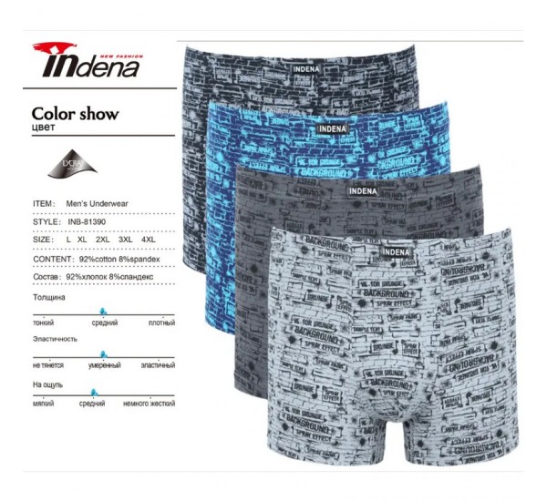 Труси чоловічі INDENA 12 шт (L-4XL) коттон RZ6000_81390