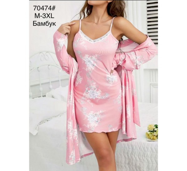 Халат женский 2-ка, бамбук 5 шт (M-3XL) ZeL1396_70474a