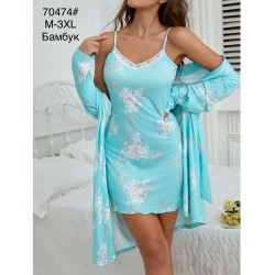 Халат женский 2-ка, бамбук 5 шт (M-3XL) ZeL1396_70474b