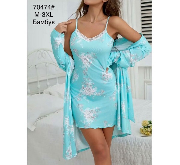 Халат женский 2-ка, бамбук 5 шт (M-3XL) ZeL1396_70474b