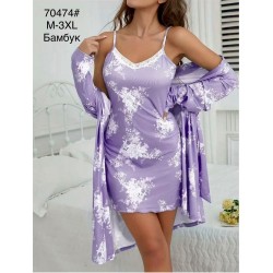 Халат женский 2-ка, бамбук 5 шт (M-3XL) ZeL1396_70474c