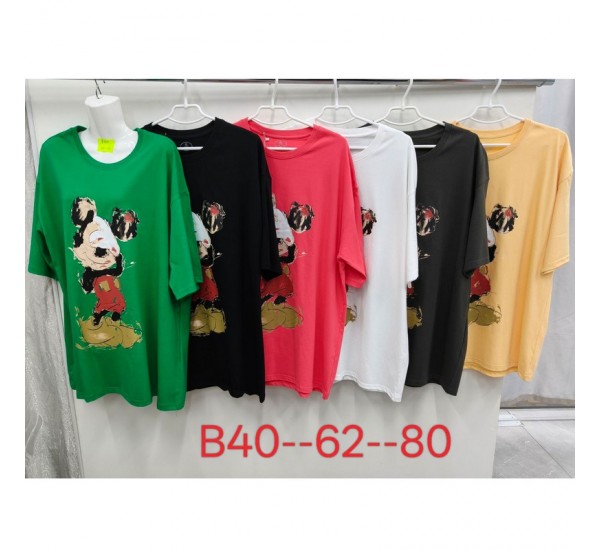 Футболка женская, стрейч/коттон 5 шт (62-80 р) ZeL777_B40