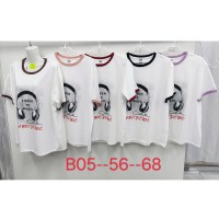 Футболка жіноча, стрейч/коттон 5 шт (56-68 р) ZeL777_B05