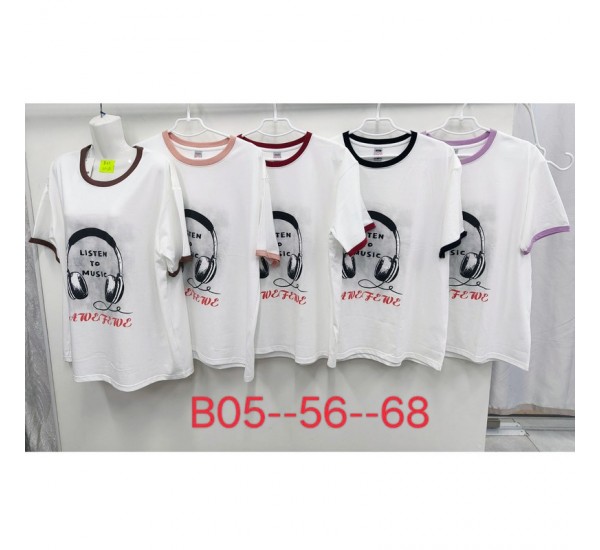 Футболка женская, стрейч/коттон 5 шт (56-68 р) ZeL777_B05