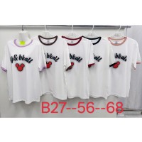 Футболка жіноча, стрейч/коттон 5 шт (56-68 р) ZeL777_B27