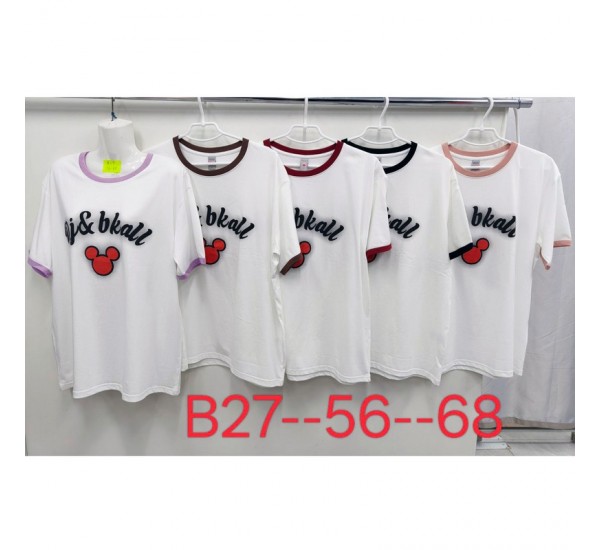 Футболка женская, стрейч/коттон 5 шт (56-68 р) ZeL777_B27