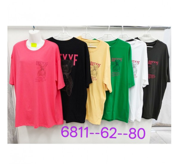 Футболка жіноча, стрейч/коттон 5 шт (62-80 р) ZeL777_6811