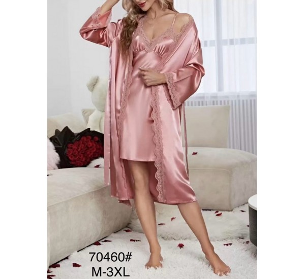 Халат 2-ка женский, 5 шт (M-3XL) шелк ZeL1396_70460a