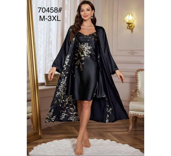 Халат 2-ка женский, 5 шт (M-3XL) шелк ZeL1396_70458a