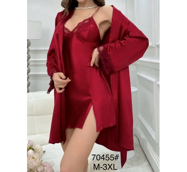 Халат 2-ка женский, 5 шт (M-3XL) шелк ZeL1396_70455a