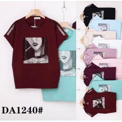 Футболка женская, стрейч/коттон 5 шт (54-62 р) ZeL777_DA1240