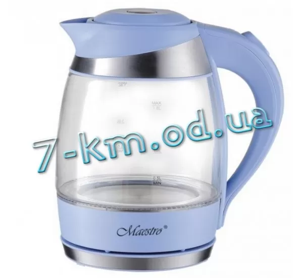 Электрочайник PoS_MR-065-BLUE стекло с заварником 1,8 л Maestro 6 шт/ящ Электрочайник PoS_MR-065-BLUE стекло с заварником 1,8 л Maestro 6 шт/ящ