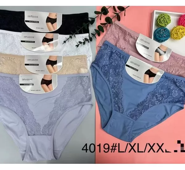 Труси жіночі 4019 бавовна 12 шт (L-2XL) Труси жіночі 4019 бавовна 12 шт (L-2XL)