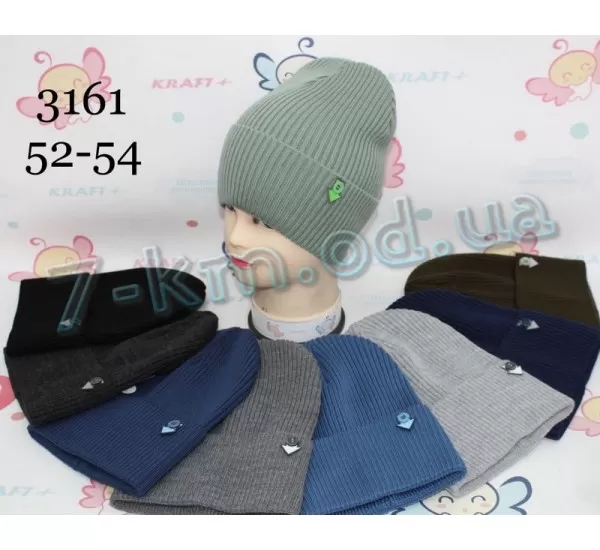 Шапка для хлопчиків ML903_3161 в'язка одинарна 5 шт (52-54 р) Шапка для хлопчиків ML903_3161 в'язка одинарна 5 шт (52-54 р)