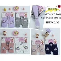 Колготи для немовлят 12 шт (0-18 міс) бавовна KiE_9011